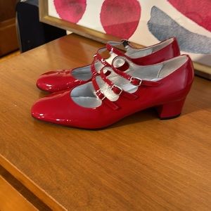Carel Paris red Ariana patent shoes 39